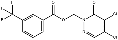 [4,5-DICHLORO-6-OXO-1(6H)-PYRIDAZINYL]METHYL 3-(TRIFLUOROMETHYL)BENZENECARBOXYLATE 结构式