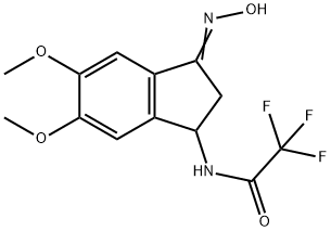 2,2,2-TRIFLUORO-N-[3-(HYDROXYIMINO)-5,6-DIMETHOXY-2,3-DIHYDRO-1H-INDEN-1-YL]ACETAMIDE 结构式