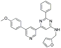 FURAN-2-YLMETHYL-(6-[5-(4-METHOXY-PHENYL)-PYRIDIN-3-YL]-2-PHENYL-PYRIMIDIN-4-YL)-AMINE 结构式