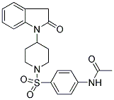 N-[4-((2,3-DIHYDRO-2-OXO-(1H)-INDOL-1-YL)PIPERIDIN-1-YL-SULFONYL)PHENYL]ACETAMIDE 结构式