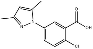 2-CHLORO-5-(3,5-DIMETHYL-PYRAZOL-1-YL)-BENZOIC ACID 结构式