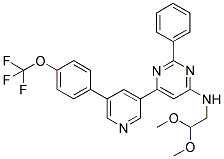 (2,2-DIMETHOXY-ETHYL)-(2-PHENYL-6-[5-(4-TRIFLUOROMETHOXY-PHENYL)-PYRIDIN-3-YL]-PYRIMIDIN-4-YL)-AMINE 结构式