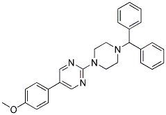 2-[4-(DIPHENYLMETHYL)PIPERAZIN-1-YL]-5-(4-METHOXYPHENYL)PYRIMIDINE 结构式