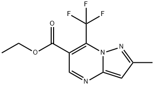 ETHYL 2-METHYL-7-(TRIFLUOROMETHYL)PYRAZOLO[1,5-A]PYRIMIDINE-6-CARBOXYLATE 结构式