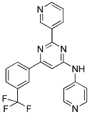 2-PYRIDIN-3-YL-N-PYRIDIN-4-YL-6-[3-(TRIFLUOROMETHYL)PHENYL]PYRIMIDIN-4-AMINE 结构式