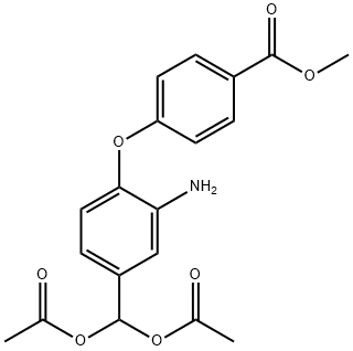 METHYL 4-(2-AMINO-4-[BIS(ACETYLOXY)METHYL]PHENOXY)BENZENECARBOXYLATE 结构式