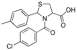 3-(4-CHLORO-BENZOYL)-2-P-TOLYL-THIAZOLIDINE-4-CARBOXYLIC ACID 结构式