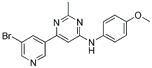 6-(5-BROMOPYRIDIN-3-YL)-N-(4-METHOXYPHENYL)-2-METHYLPYRIMIDIN-4-AMINE 结构式
