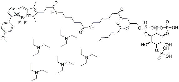 BODIPY(R) TMR-X C6-PHOSPHATIDYLINOSITOL 3,5-DIPHOSPHATE, PENTA(TRIETHYLAMMONIUM) SALT 结构式