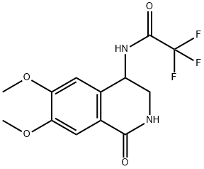 N-(6,7-Dimethoxy-1-oxo-1,2,3,4-tetrahydro-4-isoquinolinyl)-2,2,2-trifluoroacetamide 结构式