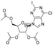 6-CHLORO-2-IODO-9-(2',3',5'-TRI-O-ACETYL-BETA-D-RIBOFURANOSYL)PURINE 结构式