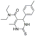 6-METHYL-2-THIOXO-4-P-TOLYL-1,2,3,4-TETRAHYDRO-PYRIMIDINE-5-CARBOXYLIC ACID DIETHYLAMIDE 结构式