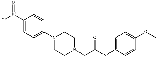 N-(4-METHOXYPHENYL)-2-[4-(4-NITROPHENYL)PIPERAZINO]ACETAMIDE 结构式