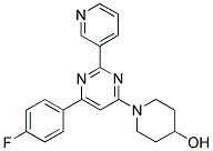 1-[6-(4-FLUOROPHENYL)-2-PYRIDIN-3-YLPYRIMIDIN-4-YL]PIPERIDIN-4-OL 结构式