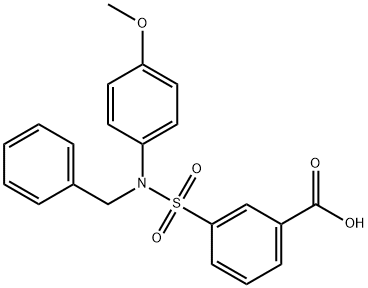 3-[BENZYL-(4-METHOXY-PHENYL)-SULFAMOYL]-BENZOIC ACID 结构式