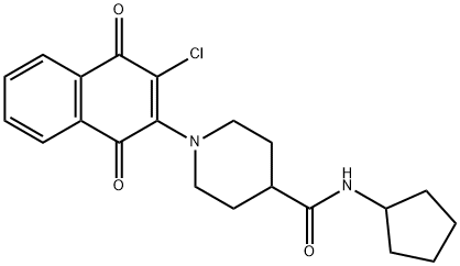 1-(3-CHLORO-1,4-DIOXO-1,4-DIHYDRO-2-NAPHTHALENYL)-N-CYCLOPENTYL-4-PIPERIDINECARBOXAMIDE 结构式