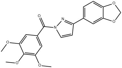 [3-(1,3-Benzodioxol-5-yl)-1H-pyrazol-1-yl](3,4,5-trimethoxyphenyl)methanone 结构式