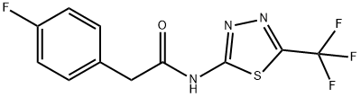 2-(4-FLUOROPHENYL)-N-[5-(TRIFLUOROMETHYL)-1,3,4-THIADIAZOL-2-YL]ACETAMIDE 结构式