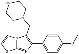 6-(4-METHOXY-PHENYL)-5-PIPERAZIN-1-YLMETHYL-IMIDAZO[2,1-B]THIAZOLE 结构式