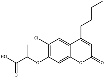 2-(4-丁基-6-氯-2-氧代-苯并吡喃-7-基)氧基丙酸 结构式