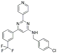 N-(4-CHLOROBENZYL)-2-PYRIDIN-4-YL-6-[3-(TRIFLUOROMETHYL)PHENYL]PYRIMIDIN-4-AMINE 结构式