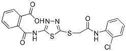 2-({[5-({2-[(2-CHLOROPHENYL)AMINO]-2-OXOETHYL}THIO)-1,3,4-THIADIAZOL-2-YL]AMINO}CARBONYL)BENZOIC ACID 结构式