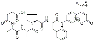 SUC-ALA-ALA-PRO-PHE-7-AMINO-4-TRIFLUORO-METHYLCOUMARIN 结构式