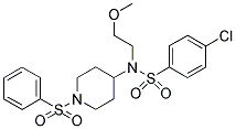 4-CHLORO-N-(2-METHOXYETHYL)-N-(1-(PHENYLSULPHONYL)PIPERIDIN-4-YL)BENZENESULPHONAMIDE 结构式