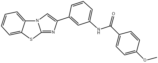 N-(3-IMIDAZO[2,1-B][1,3]BENZOTHIAZOL-2-YLPHENYL)-4-METHOXYBENZENECARBOXAMIDE 结构式