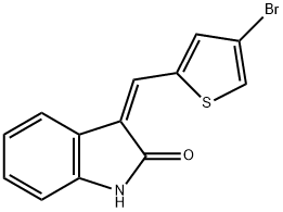 3-[(Z)-(4-BROMO-2-THIENYL)METHYLIDENE]-1H-INDOL-2-ONE 结构式