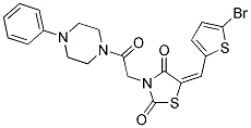 (E)-5-((5-BROMOTHIOPHEN-2-YL)METHYLENE)-3-(2-OXO-2-(4-PHENYLPIPERAZIN-1-YL)ETHYL)THIAZOLIDINE-2,4-DIONE 结构式