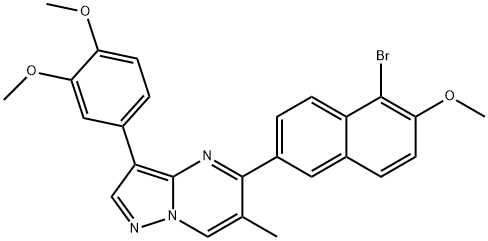 1-Bromo-6-[3-(3,4-dimethoxyphenyl)-6-methylpyrazolo[1,5-a]pyrimidin-5-yl]-2-naphthyl methyl ether 结构式