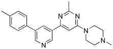 2-METHYL-4-(4-METHYL-PIPERAZIN-1-YL)-6-(5-P-TOLYL-PYRIDIN-3-YL)-PYRIMIDINE 结构式