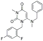 6-[BENZYL(METHYL)AMINO]-1-(2,4-DIFLUOROBENZYL)-3-METHYLPYRIMIDINE-2,4(1H,3H)-DIONE 结构式