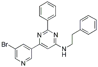 6-(5-BROMOPYRIDIN-3-YL)-2-PHENYL-N-(2-PHENYLETHYL)PYRIMIDIN-4-AMINE 结构式