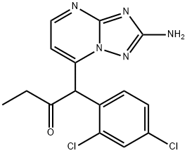 1-(2-AMINO[1,2,4]TRIAZOLO[1,5-A]PYRIMIDIN-7-YL)-1-(2,4-DICHLOROPHENYL)-2-BUTANONE 结构式