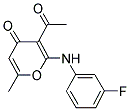 3-Acetyl-2-(3-fluoro-phenylamino)-6-methyl-pyran-4-one 结构式
