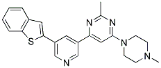 4-(5-BENZO[B]THIOPHEN-2-YL-PYRIDIN-3-YL)-2-METHYL-6-(4-METHYL-PIPERAZIN-1-YL)-PYRIMIDINE 结构式