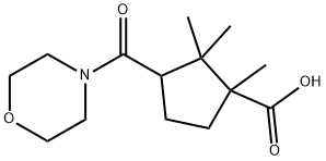 1,2,2-TRIMETHYL-3-(MORPHOLINE-4-CARBONYL)-CYCLOPENTANECARBOXYLIC ACID 结构式