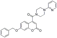 1-[(7-(BENZYLOXY)-2-OXO-1-BENZOPYRAN-4-YL)CARBONYL]-4-(PYRIDIN-2-YL)PIPERAZINE 结构式