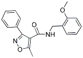 N-(2-METHOXYBENZYL)-5-METHYL-3-PHENYLISOXAZOLE-4-CARBOXAMIDE 结构式