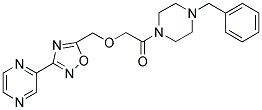 1-BENZYL-4-[1-OXO-2-((3-(PYRAZIN-2-YL)-1,2,4-OXADIAZOL-5-YL)METHOXY)ETHYL]PIPERAZINE 结构式