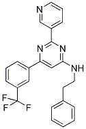 N-(2-PHENYLETHYL)-2-PYRIDIN-3-YL-6-[3-(TRIFLUOROMETHYL)PHENYL]PYRIMIDIN-4-AMINE 结构式