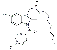 1-(P-CHLOROBENZOYL)-5-METHOXY-2-METHYL-1H-INDOLE-3-OCTYLACETAMIDE 结构式