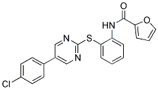 N-[2-((5-(4-CHLOROPHENYL)PYRIMIDIN-2-YL)THIO)PHENYL]FURAN-2-CARBOXAMIDE 结构式