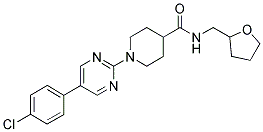 1-[5-(4-CHLOROPHENYL)PYRIMIDIN-2-YL]-N-TETRAHYDROFURFURYLPIPERIDINE-4-CARBOXAMIDE 结构式