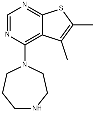 4-(1,4-DIAZAPANYL)-5,6-DIMETHYLTHIENO[2,3-D]-PYRIMIDINE 结构式