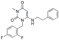1-(2,4-DIFLUOROBENZYL)-3-METHYL-6-[(2-PHENYLETHYL)AMINO]PYRIMIDINE-2,4(1H,3H)-DIONE 结构式