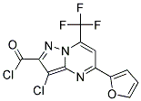 3-CHLORO-5-(2-FURYL)-7-(TRIFLUOROMETHYL)PYRAZOLO[1,5-A]PYRIMIDINE-2-CARBONYL CHLORIDE 结构式