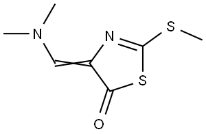 4-[(E)-(Dimethylamino)methylidene]-2-t(methylsulfanyl)-1,3-thiazol-5-(4H)one 结构式